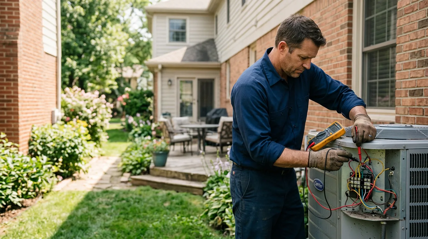 HVAC technician working near Mills, WY